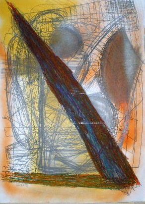Grafik "Ohne Titel" 1982, 80x60 cm, Mischtechnik auf Papier