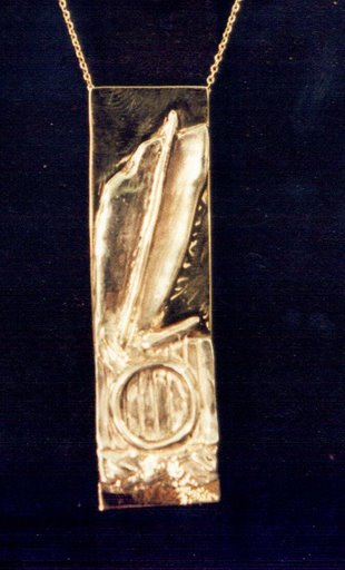 Unikatschmuck - Amulett nach einem Bild von Peter Atanasov, 18 kt Silber