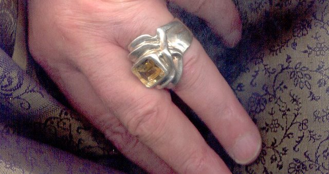 Unikatschmuck - fr den Mann, Ring, 925 Silber, Citrin