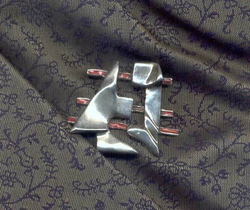 Unikatschmuck - fr den Mann, Amulett, 925 Silber, Emailkrustation