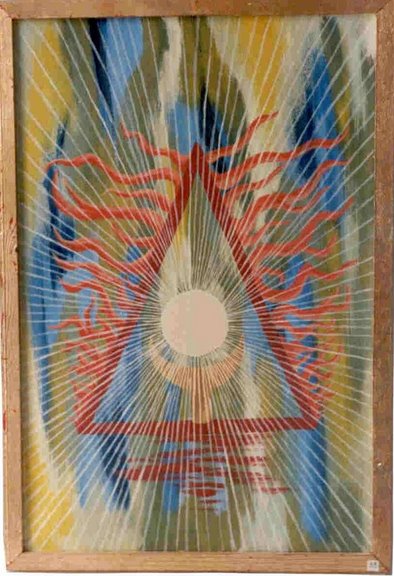 Malerei "Meditationsbild" 1994, 80x40 cm, Öl auf Leinwand