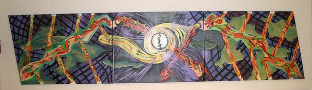 Malerei "The Broken Moon" 1987, 600x120 cm, Mischtechnik auf Leinwand
